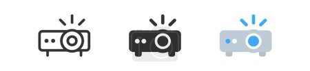 Illustration for Projector icon. Video multimedia symbol. Film equipment illustration in vector flat style. - Royalty Free Image