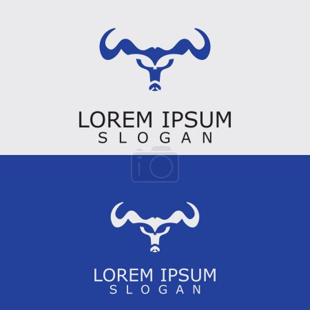 Illustration for Horns Animal bull logo vector icon template - Royalty Free Image