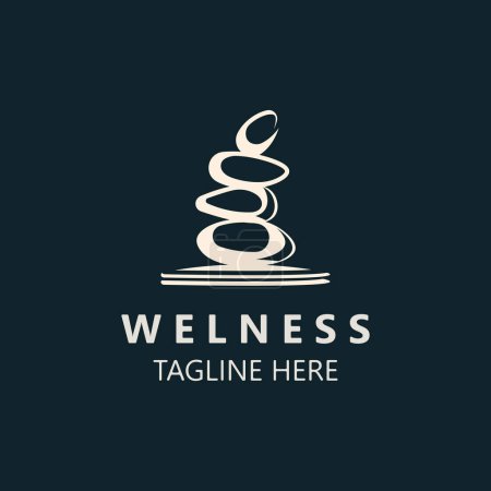 Illustration for Welness stone SPA logo massage yoga, healthy meditation relaxtion symbol - Royalty Free Image