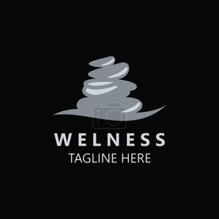 Illustration for Welness stone SPA logo massage yoga, healthy meditation relaxtion symbol - Royalty Free Image