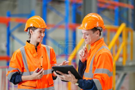 Photo for Engineer specialist and technician maintenance railway inspect construction site. - Royalty Free Image