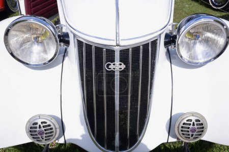 Photo for Rare vintage car Auto Union emblem. Festival OLD CAR Land. May 12, 2019. KIev, Ukraine - Royalty Free Image