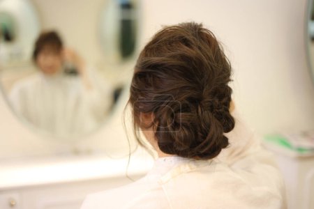Photo for Woman's back view beauty salon image - Royalty Free Image