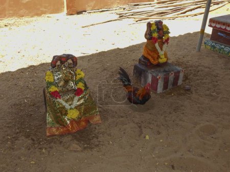 Wächter der Linie (Kuladeivam-Tempel in Tamil Nadu, Indien)