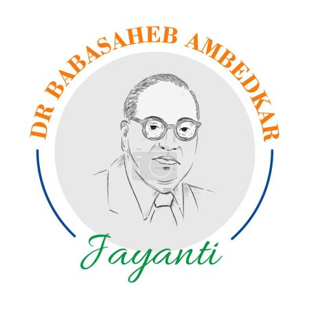 Dr. B.R Ambedkar jayanti. Bhimrao Ramji Ambedkar Vektorillustration, Verfassung Indiens.