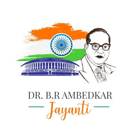 Ilustración de Dr. B.R Ambedkar jayanti. Bhimrao Ramji Ambedkar vector ilustración, Constitución de la India. - Imagen libre de derechos