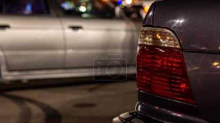 Photo for Old European car in the night center of Kharkov - Royalty Free Image