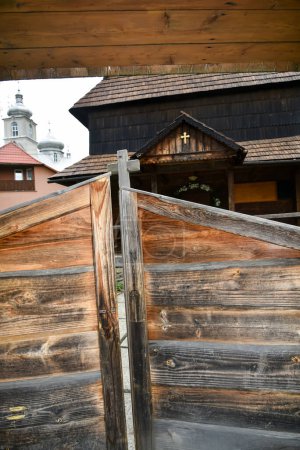 Photo for Wooden church in a village in western Ukraine - Royalty Free Image