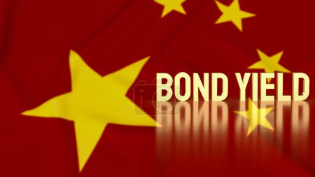 Téléchargez les photos : Les rendements obligataires en or sur fond de drapeau de la Chine pour conce d'affaires - en image libre de droit