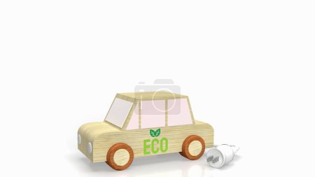 Foto de EV car is a shortened acronym for an electric vehicle. EVs are vehicles that are either partially or fully powered on electric power for eco technology concep - Imagen libre de derechos