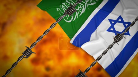 Photo for Israel and Hamas is a protracted and deeply entrenched political and military struggle primarily centered in the Gaza Strip and its surrounding areas. - Royalty Free Image