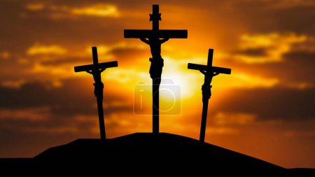 Téléchargez les photos : La crucifixion de Jésus est un événement significatif dans la théologie chrétienne et est au centre du récit chrétien de la vie, de la mort et de la résurrection de Jésus-Christ - en image libre de droit
