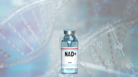 Photo for Nicotinamide adenine dinucleotide (NAD+) is a coenzyme found in cells that plays a crucial role in various biological processes, particularly those involved in energy metabolism. - Royalty Free Image