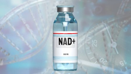 Téléchargez les photos : Le dinucléotide d'adénine de nicotinamide (NAD +) est une coenzyme trouvée dans les cellules qui joue un rôle crucial dans divers processus biologiques, particulièrement ceux impliqués dans le métabolisme d'énergie. - en image libre de droit