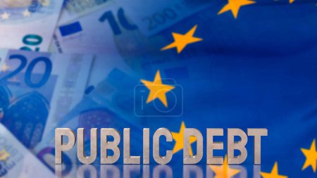 Photo for Euro public debt refers to the total amount of money that the Europe government owes to domestic and foreign creditors. Public debt can take various forms, including government bonds, loans - Royalty Free Image
