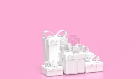 Photo for White gift box on pink background  3d rendering - Royalty Free Image