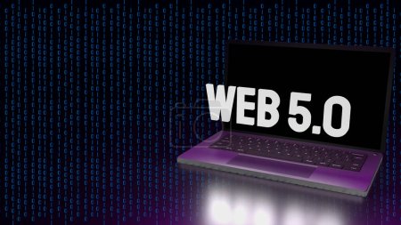Téléchargez les photos : Web 5.0. L'évolution du Web est généralement décrite jusqu'au Web 4.0, qui comprend des concepts comme le Web sémantique et des technologies avancées pour l'intégration et l'analyse des données. Toutefois. - en image libre de droit