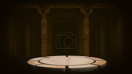stone podium for showcase or present concept 3d rendering