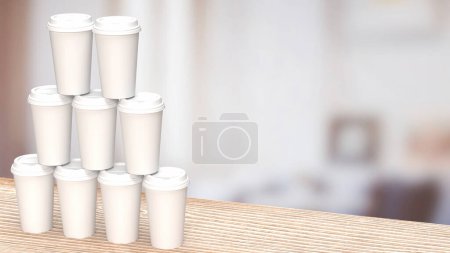 Téléchargez les photos : Une tasse en papier de café est un contenant jetable utilisé pour servir des boissons chaudes, principalement du café, dans les cafés, les cafés et autres établissements de restauration.. - en image libre de droit