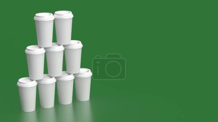 Téléchargez les photos : Une tasse en papier de café est un contenant jetable utilisé pour servir des boissons chaudes, principalement du café, dans les cafés, les cafés et autres établissements de restauration.. - en image libre de droit