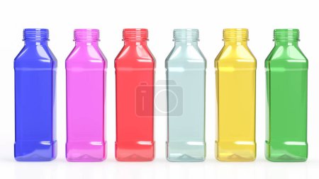 Foto de Una botella de plástico es un recipiente hecho principalmente de materiales plásticos, típicamente utilizado para envasar y almacenar líquidos como agua, bebidas, productos de limpieza y artículos de cuidado personal.. - Imagen libre de derechos
