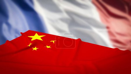 Photo for Chinese and French flag for Business concept 3d rendering. - Royalty Free Image