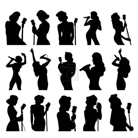 Ilustración de Los cantantes se entrenan para desarrollar su técnica vocal, que incluye aspectos como el tono, el tono, el control de la respiración y el rango vocal.. - Imagen libre de derechos