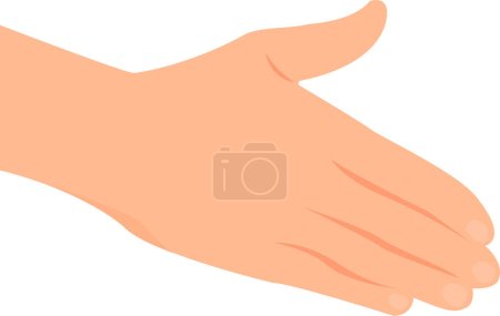 Photo for Hand with open palm ready for handshake. Flat vector illustration. - Royalty Free Image