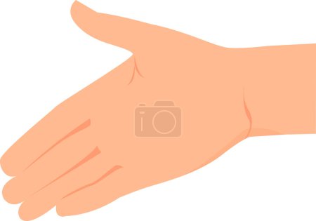 Photo for Hand with open palm. Friendship gesture. Flat vector illustration. - Royalty Free Image