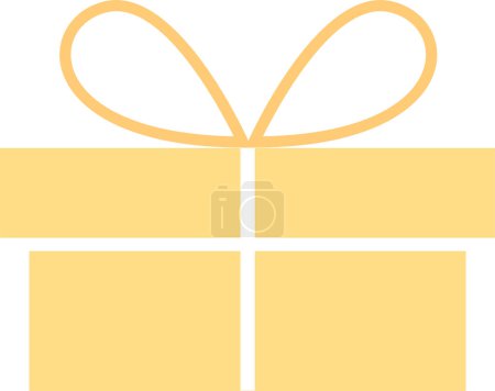 Photo for Yellow box is tied with a ribbon. Present. Flat vector illustration - Royalty Free Image