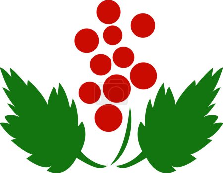 Photo for Red viburnum. Flat vector illustration. - Royalty Free Image