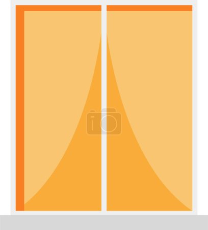 Photo for Window ofa house with curtains. Vector illustration - Royalty Free Image
