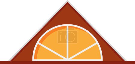 Photo for Window of an attic of a house. Vector illustration - Royalty Free Image