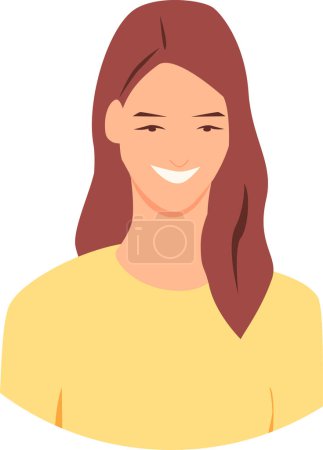 Photo for A face of a smiling girl with brown hair. Vector illustration - Royalty Free Image