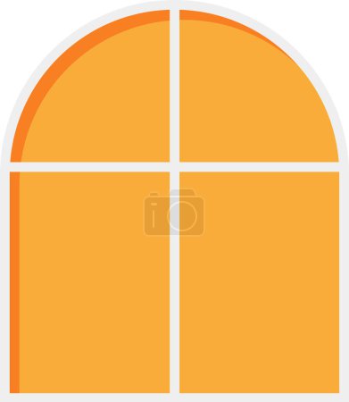 Photo for A house window with a rounded top. Vector illustration - Royalty Free Image