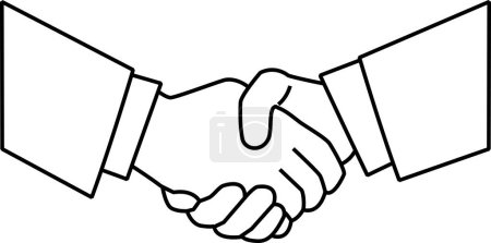 Photo for Handshake. Line art. Vector illustration. - Royalty Free Image