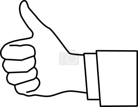 Photo for Thumb up gesture. Line art. Vector illustration. - Royalty Free Image