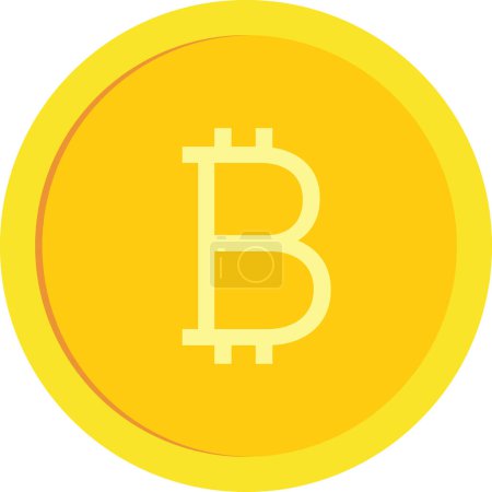 Photo for Gold coin with bitcoin sign vector illustration. Transparent background - Royalty Free Image