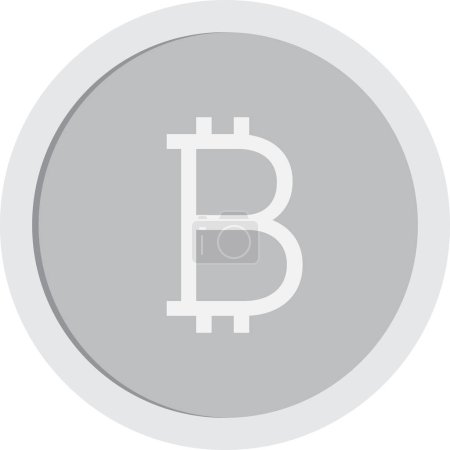 Photo for Silver coin with bitcoin sign vector illustration. Transparent background - Royalty Free Image