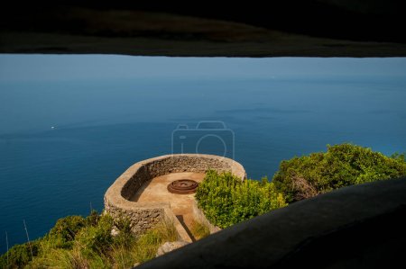 Photo for A view from the fortifications of the Second World War -Gun Battery of Punta Chiappa in Portofino natural park, Liguria, Italy. - Royalty Free Image