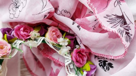 Fondo de flores rosadas para la bandera de celebración del día de la madre
