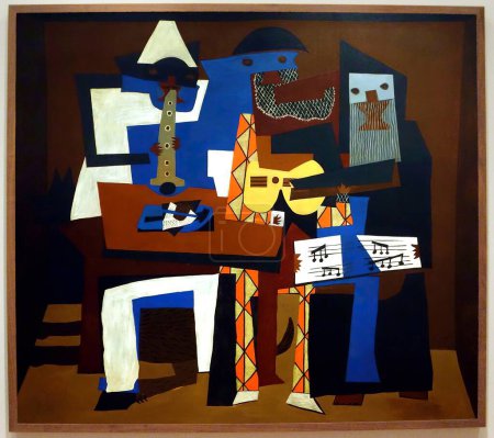 Téléchargez les photos : Trois musiciens, 1921 (huile sur toile), 1921 AD (C20th AD), par Artiste : Picasso, Pablo (1881-1973) / Espagnol. - en image libre de droit