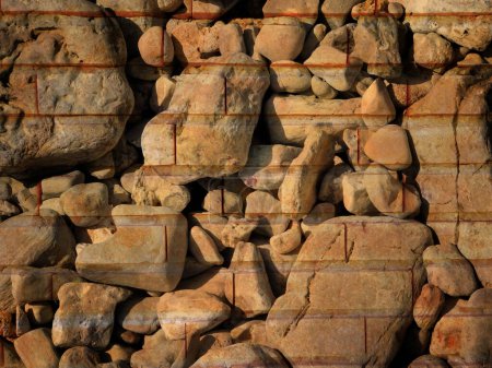 Téléchargez les photos : Vieux fond de mur de pierre, texture grunge - en image libre de droit