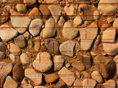 Foto de Primer plano plano de textura de piedra de azulejos para el fondo - Imagen libre de derechos