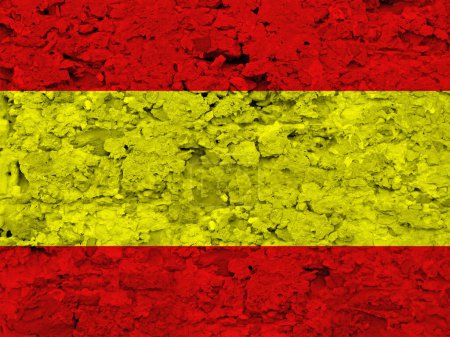 Photo for Spain flag on scratched rough stone texture - Royalty Free Image