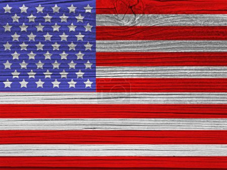 Photo for United States flag on grunge wooden background - Royalty Free Image