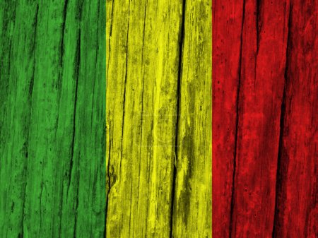 Foto de Bandera de Malí sobre fondo grunge de madera - Imagen libre de derechos