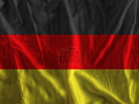 Foto de Bandera de Alemania sobre la superficie ondulada de la tela - Imagen libre de derechos