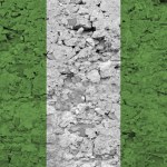 Nigeria flag on scratched rough stone texture