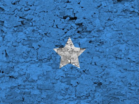 Somalische Flagge auf zerkratztem Rohstein